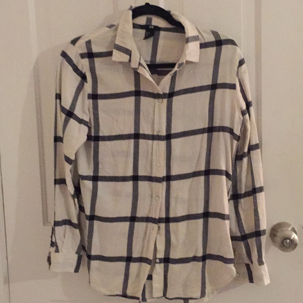 Black & white checkered button-up